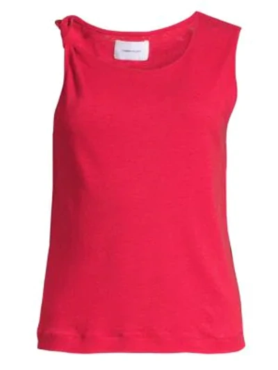 Current Elliott The Tied Up Muscle Twist Tee In Cherry Red