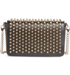 CHRISTIAN LOUBOUTIN ZOOMPOUCH SPIKED LEATHER CLUTCH - BLACK,1195136