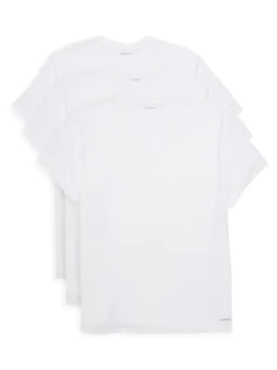 Calvin Klein Men's 3-piece V Neck T Shirt Set In White