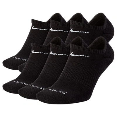 Nike Everyday Plus Cushioned No-show Training Socks (6-pack) In Black