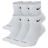 Nike Everyday Plus Cushioned 6-pack Quarter Training Socks In White/black