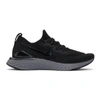 NIKE BLACK & GREY EPIC REACT FLYKNIT 2 SNEAKERS