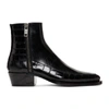 GIVENCHY GIVENCHY BLACK CROC DALLAS ZIP BOOTS