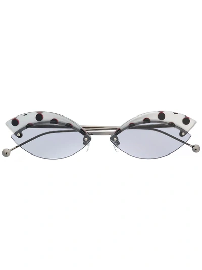 Fendi Eyewear Cat Eye Frame Sunglasses - Grey In Gray