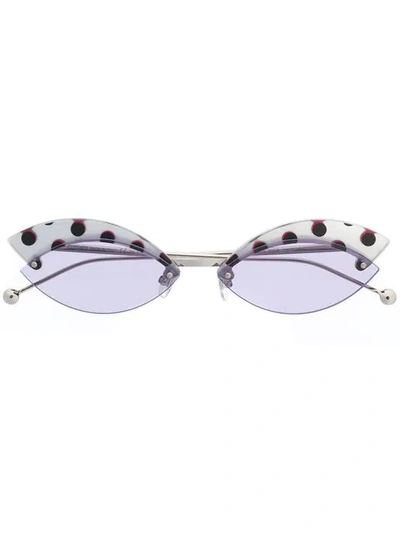 Fendi Polka-dot Cat Eye Sunglasses In Purple