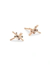 SUZANNE KALAN 18K Rose Gold & Champagne Diamond Stud Earrings