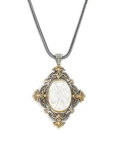 Konstantino Sterling Silver, 18k Gold & Mother-of-pearl Pendant Necklace