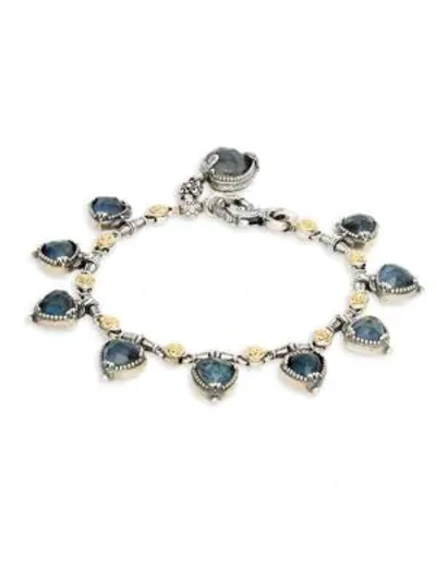 Konstantino Sterling Silver, 18k Yellow Gold & Spectrolite Doublet Bracelet