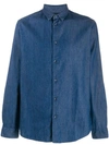 Natural Selection Button Denim Shirt In Blue