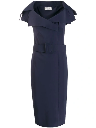 Le Petite Robe Di Chiara Boni Belted Midi Dress - Blue