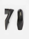 BURBERRY Gold-plated Detail Lambskin Block-heel Pumps