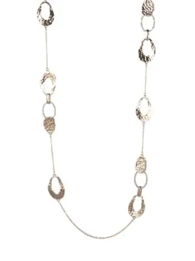 Alexis Bittar Hammered Metal Link Station Necklace In Gold