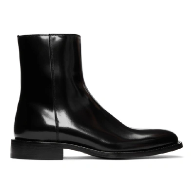 Balenciaga Men's Chrystal Textured Leather Booties In Black