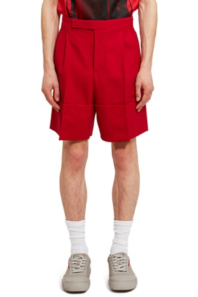 Raf Simons Opening Ceremony Turn Ups Shorts In Red