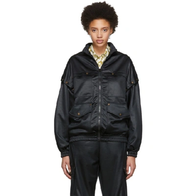 Gucci Oversized Technical Bomber Jacket In 1000 Black