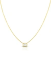 Roberto Coin 18k Emerald-cut Diamond Solitaire Necklace In Yellow Gold