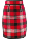 Dsquared2 Checkered Pencil Skirt In Red