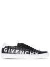 GIVENCHY EMBROIDERED LOGO LOW TOP SNEAKERS