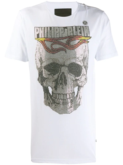 Philipp Plein Round Neck Flame T-shirt - 白色 In White