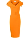 Le Petite Robe Di Chiara Boni Belted Midi Dress - Orange