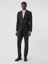 BURBERRY Classic Fit Pinstriped Wool Tailored Trousers