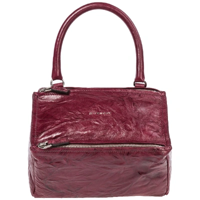 Givenchy Women's Leather Handbag Shopping Bag Purse Pandora Small In Purple