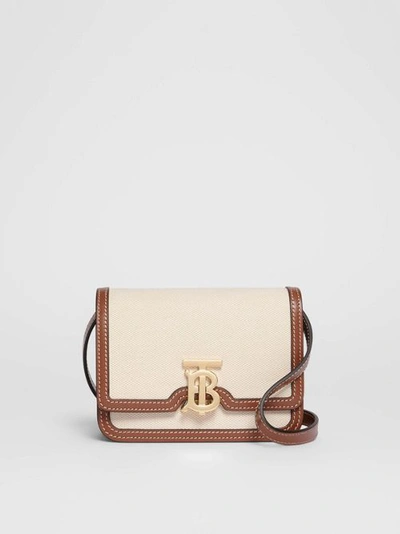 Burberry Mini Two-tone Canvas and Leather Pocket Bag in Malt Brown – COSETTE