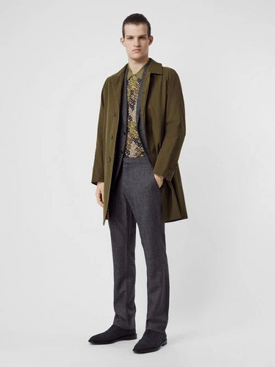 Burberry The Camden Car Coat In Dark Military Khaki