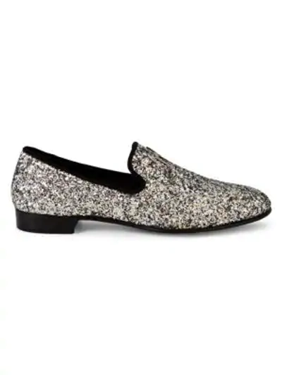 Giuseppe Zanotti Glitter Logo Slippers In Carnival