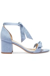 ALEXANDRE BIRMAN CLARITA BOW-EMBELLISHED DENIM SANDALS