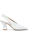 BOTTEGA VENETA ALMOND LEATHER SLINGBACK PUMPS