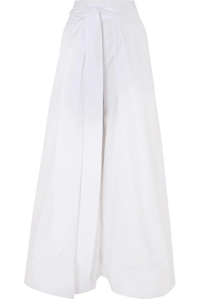 Kalita Avedon Cotton-poplin Wide-leg Trousers In White