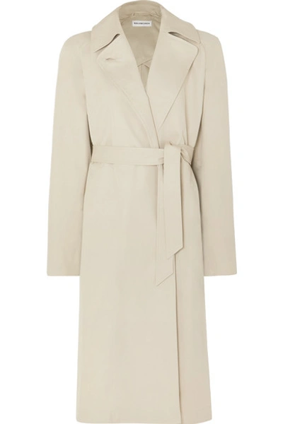 Balenciaga Oversized Cotton-gabardine Trench Coat In Beige