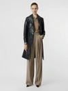 BURBERRY D-ring Detail Crinkled Leather Trench Coat