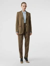 BURBERRY Pleat Detail Wool Twill Tailored Trousers