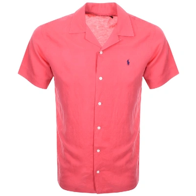 Polo Ralph Lauren Camp-collar Linen, Tencel And Cotton-blend Shirt In Red
