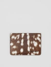 BURBERRY Deer Print Leather Card Case