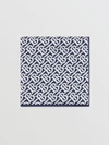 BURBERRY Monogram Print Silk Satin Pocket Square