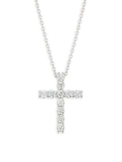 Hearts On Fire Women's 18k White Gold & Diamond Cross Pendant Necklace