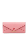 Miu Miu Madras Leather Love Wallet In Rosa