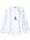 WANDERING EMBROIDERED PUFF SLEEVE BLOUSE