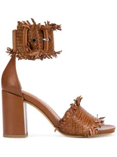 Strategia Woven Sandals In Brown