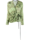 ACT N°1 ACT N°1 FLORAL PRINT WRAP BLOUSE - 绿色