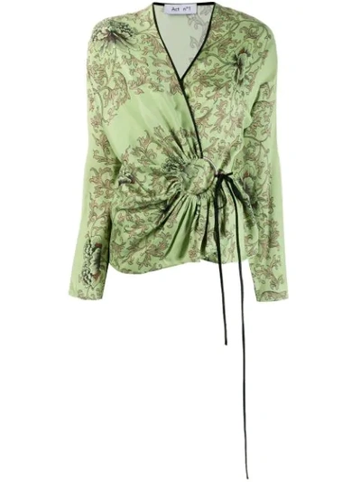 Act N°1 Floral Print Wrap Blouse - 绿色 In Green