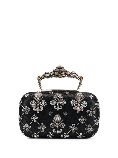 Alexander Mcqueen Embroidered Clutch Bag - Black