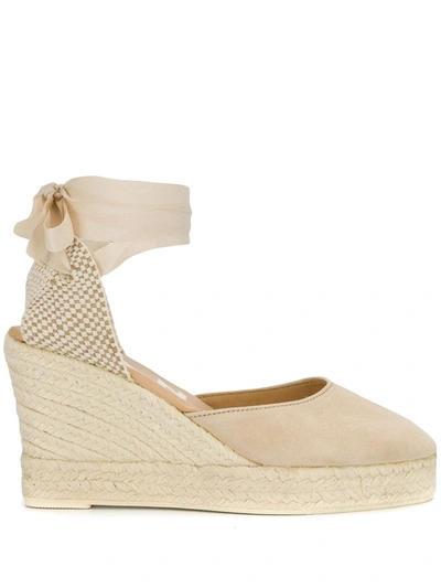 Manebi 100mm Suede Espadrilles In Beige