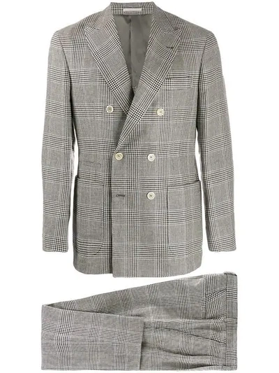 Brunello Cucinelli Houndstooth Check Two-piece Suit - Grey