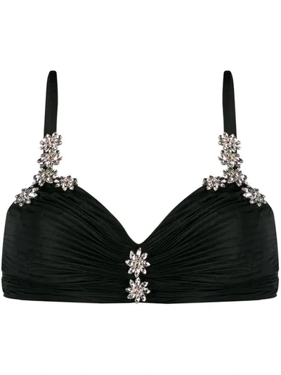 Area Rhinestone Bikini In Black