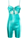 AREA AREA RHINESTONE PLAYSUIT - BLUE