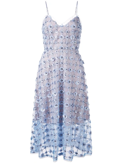 Aidan Mattox Crystal Embellished Cami Dress - Blue